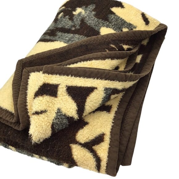 Vtg Homemaker Industries Safari Tiger Reversible Blanket Plush Throw Germany - Picture 10 of 13